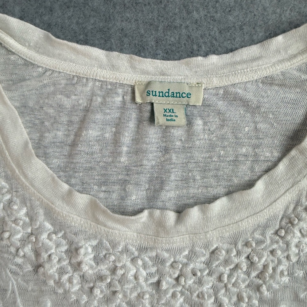 Sundance White Floral Embroidered Tank - Picture 3 of 6